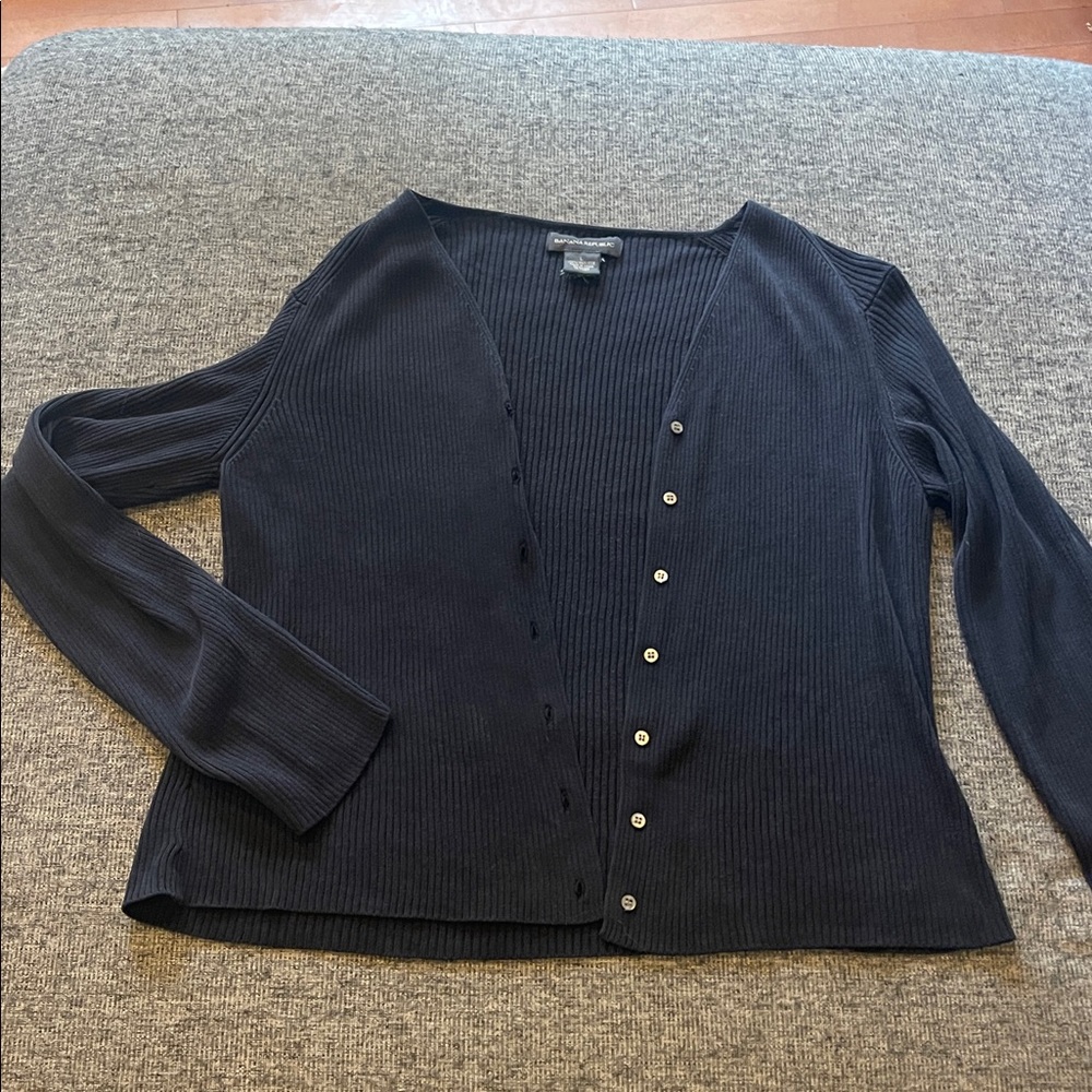 Banana Republic black Ribbed Cardigan